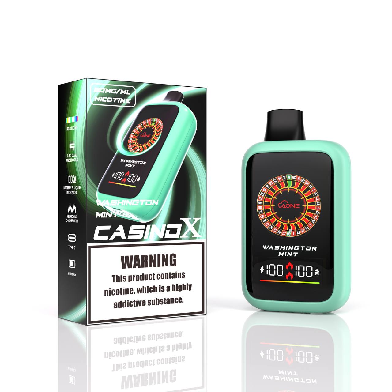 AONE VAPE CASINO X 16000口一次性電子煙|賭場轉盤互動設計|雙模式輸出|RGB燈效智能顯示-VAKA糖果雲煙館