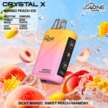 AONE Crystal X 水晶2代 12000口一次性電子煙 | 雙芯霧化透明水晶外殼大容量拋棄式Vape-糖果雲煙館