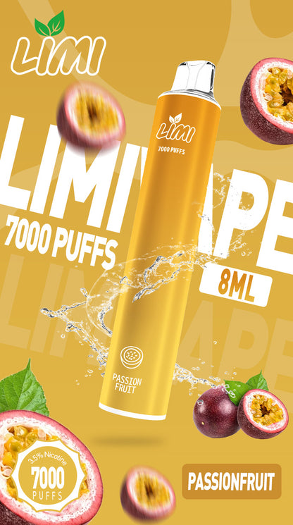 LIMI 7000口拋棄式電子煙｜大容量一次性VAPE｜長效續航水果冰感口味電子煙-VAKA糖果雲煙館