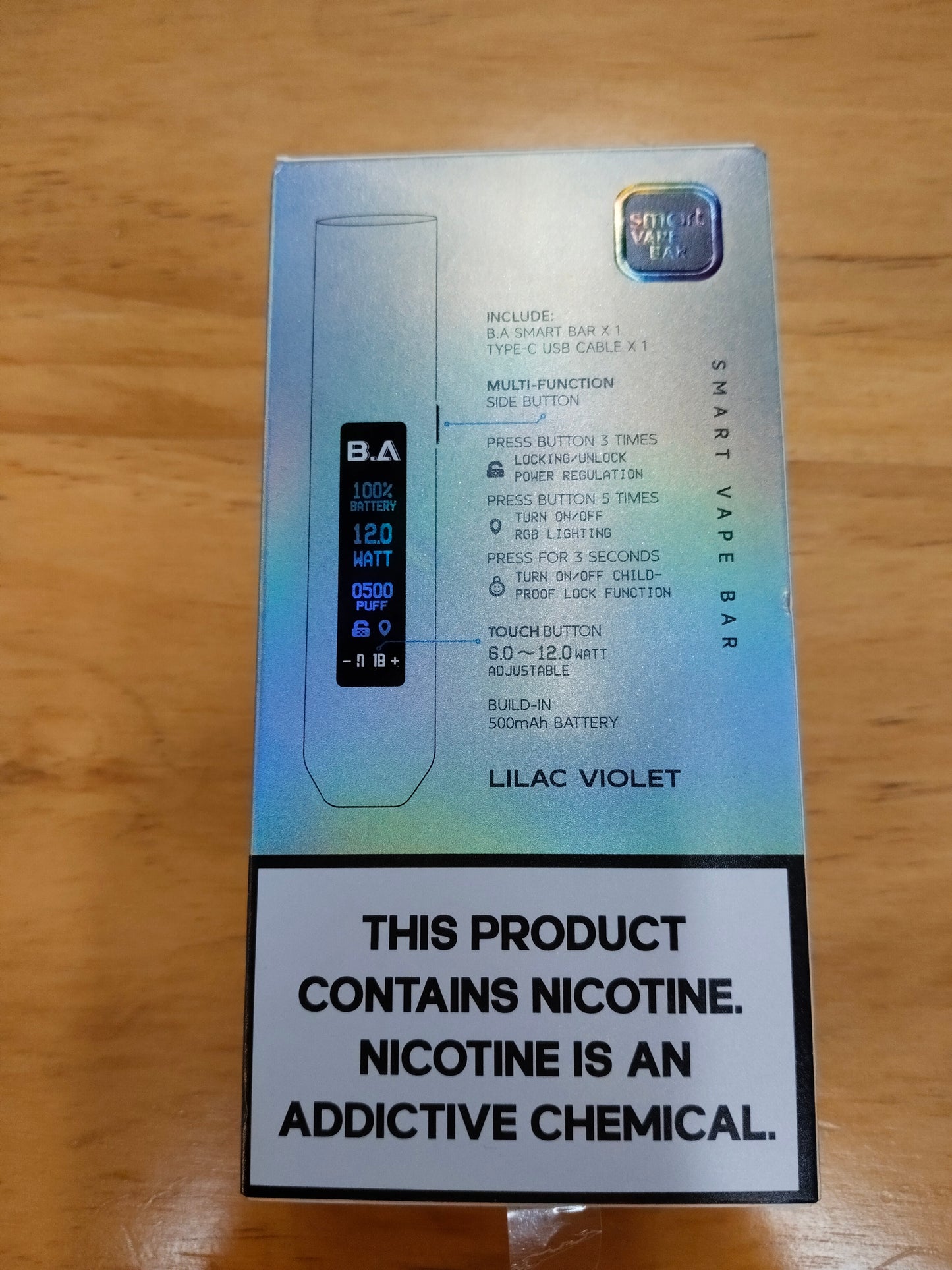 B.A Smart Vape Bar 一代主機｜LED 智慧顯示螢幕｜6-12W 功率可調｜一代煙彈通用-台灣現貨