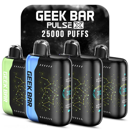 GEEK BAR PULSE X 25000口拋棄式電子煙｜雙網芯霧化技術｜3D曲面智慧螢幕長效電子煙主機-VAKA糖果雲煙館