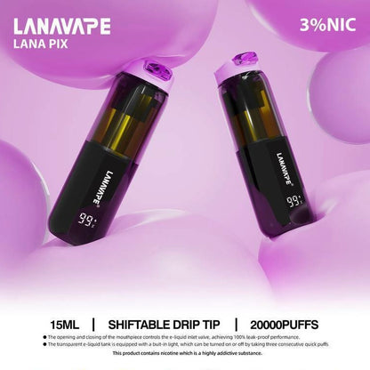 LANA PIX 閃光彈 20000口拋棄式電子煙｜15ML大容量煙油｜Mesh網狀霧化芯｜LED燈效｜Type-C充電一次性電子煙-VAKA糖果雲煙館